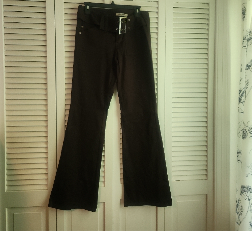 Chocolate Brown BOHO Flared Pants with Belt